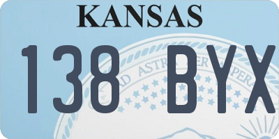 KS license plate 138BYX