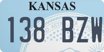 KS license plate 138BZW