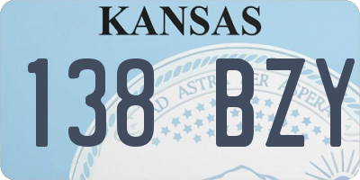 KS license plate 138BZY