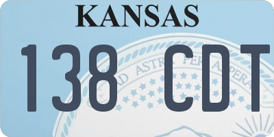 KS license plate 138CDT