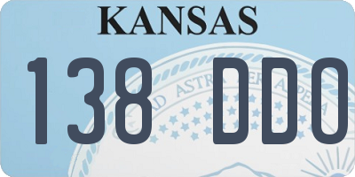 KS license plate 138DDO