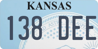 KS license plate 138DEE