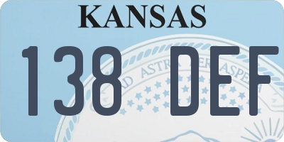 KS license plate 138DEF