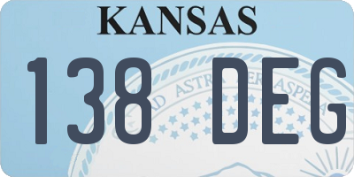 KS license plate 138DEG