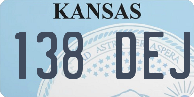 KS license plate 138DEJ
