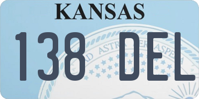 KS license plate 138DEL