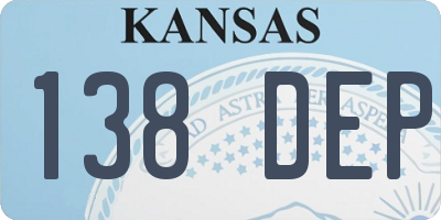 KS license plate 138DEP