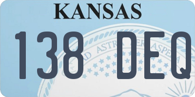 KS license plate 138DEQ