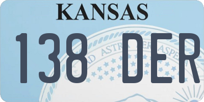 KS license plate 138DER