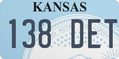 KS license plate 138DET