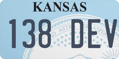 KS license plate 138DEV