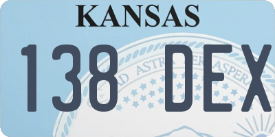 KS license plate 138DEX