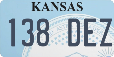 KS license plate 138DEZ