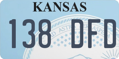 KS license plate 138DFD