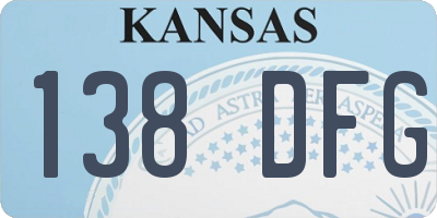 KS license plate 138DFG