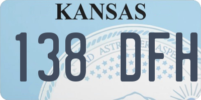 KS license plate 138DFH