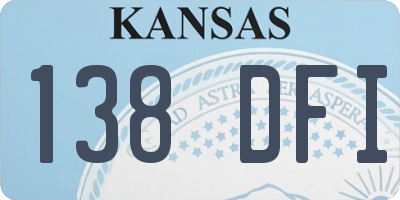 KS license plate 138DFI