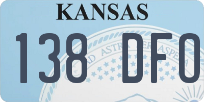 KS license plate 138DFO