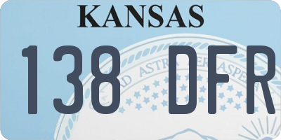 KS license plate 138DFR