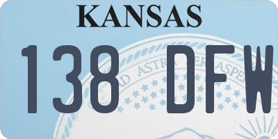 KS license plate 138DFW