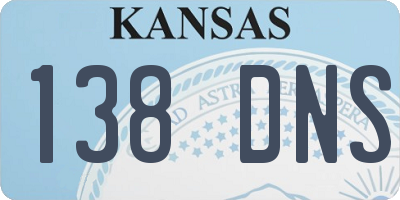 KS license plate 138DNS
