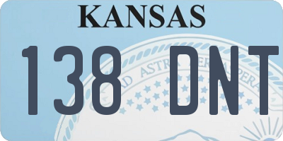 KS license plate 138DNT