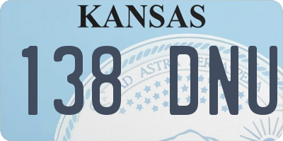 KS license plate 138DNU