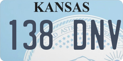 KS license plate 138DNV