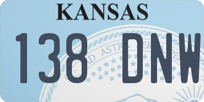 KS license plate 138DNW