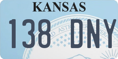 KS license plate 138DNY