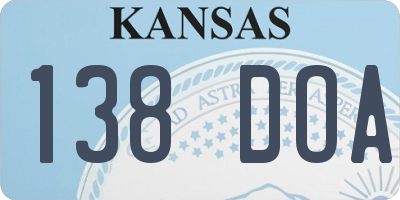KS license plate 138DOA