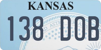 KS license plate 138DOB