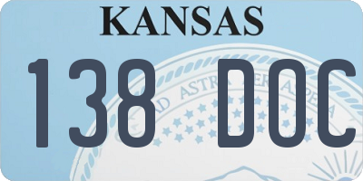 KS license plate 138DOC