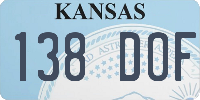 KS license plate 138DOF