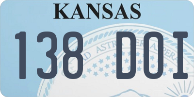 KS license plate 138DOI