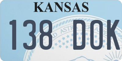 KS license plate 138DOK
