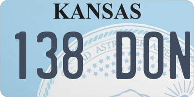 KS license plate 138DON