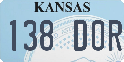 KS license plate 138DOR