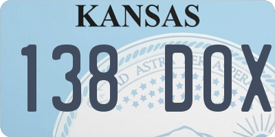 KS license plate 138DOX