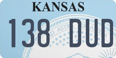 KS license plate 138DUD