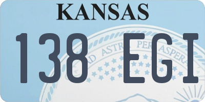 KS license plate 138EGI