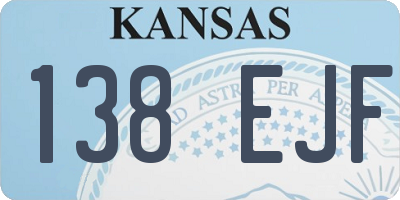 KS license plate 138EJF