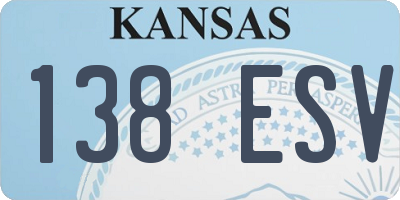 KS license plate 138ESV