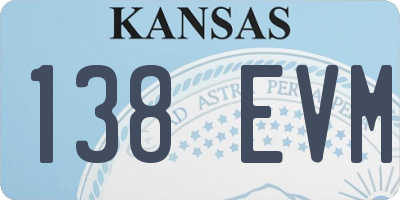 KS license plate 138EVM