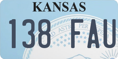 KS license plate 138FAU