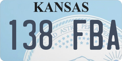 KS license plate 138FBA