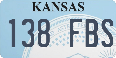 KS license plate 138FBS