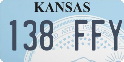 KS license plate 138FFY