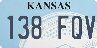 KS license plate 138FQV