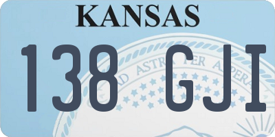 KS license plate 138GJI